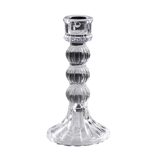 欧式高脚水晶玻璃小烛台摆件家用透明蜡烛台底座高级蜡烛托台台座