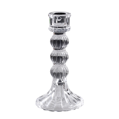 欧式高脚水晶玻璃烛台摆件道具