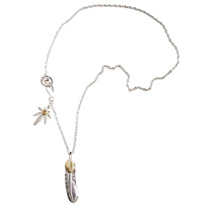 一休高桥吾郎 ikkyu goros 朱一龙同款 纯银羽毛细角项链吊坠