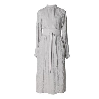 辰现压褶艺术收腰连衣裙