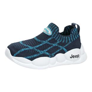 jeep童鞋男童运动鞋网鞋新款春秋儿童鞋子网面一脚蹬幼儿园室内鞋