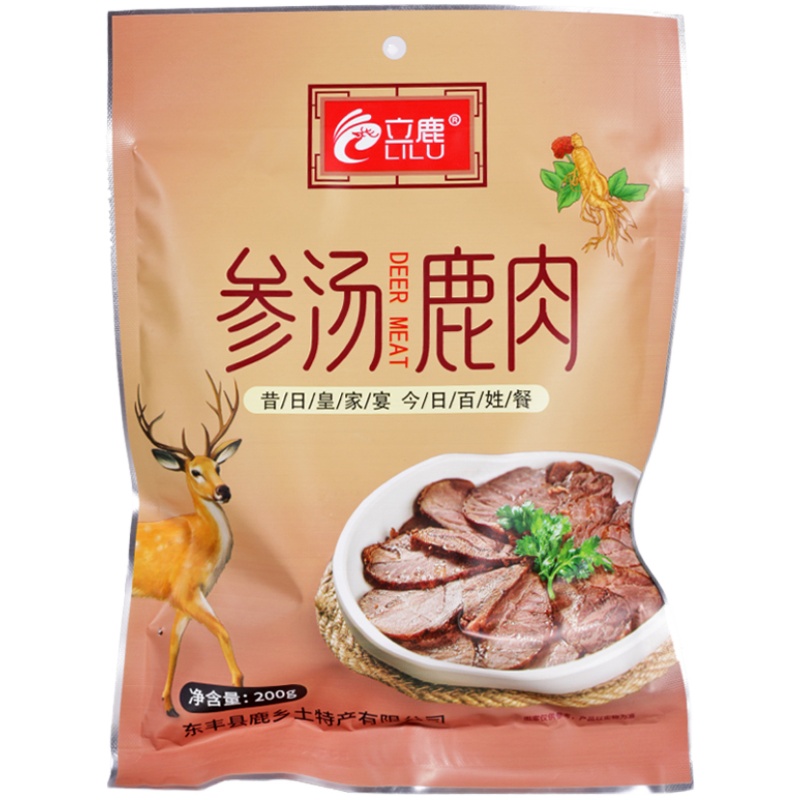 立鹿熟鹿肉即食新鲜梅花鹿肉五香鹿肉干人参汤小吃东北特产礼盒