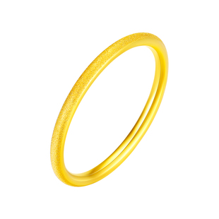 vana满天星黄金戒指女款足金999素圈闭口砂面指环24K纯金正品手饰