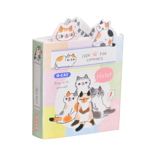 台湾猫咪6折MEMO便签本彩页小豆本随身折叠款本子O-cat不理猫可爱
