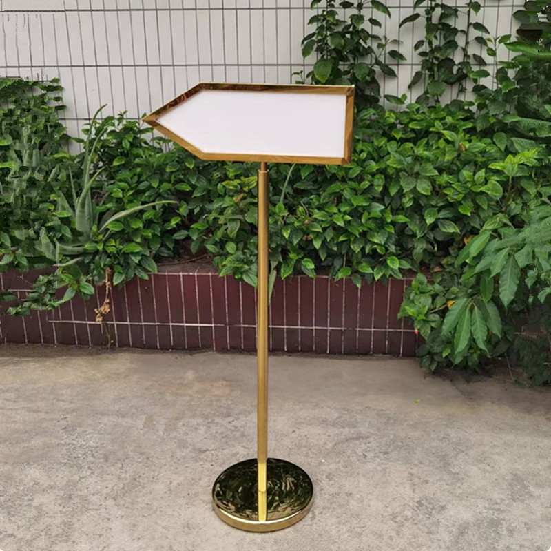 不锈钢指示牌立式水牌广告牌导向展示牌酒店双面箭头指引牌户外