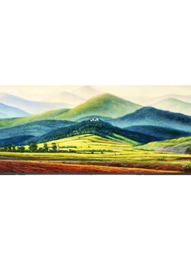 客厅挂画风景画靠山图美式纯手绘
