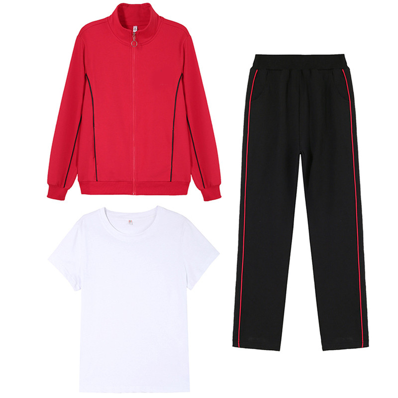 开衫广场舞运动服套装女士三件套