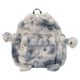 物兮物大英博物馆萌猫毛绒双肩包可爱包包背包秋冬生日礼物女生