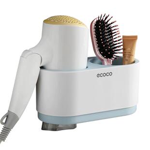 ecoco吹风机置物架免打孔浴室收纳架子卫生间壁挂式电吹风筒挂架