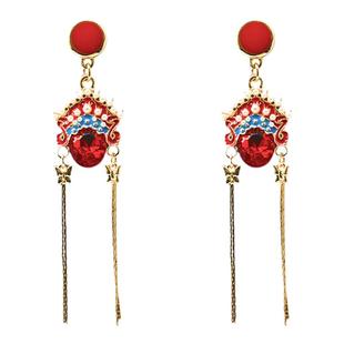 刀马旦京剧脸谱耳环古风中国风耳坠耳钉s925银针耳饰2023年新款潮