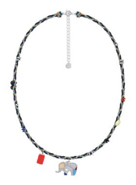 【吉象如意】GOOGMO法式复古设计多巴胺串珠编绳项链小象吊坠配饰