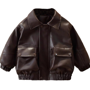 男童皮衣外套机车风2026新款痞帅儿童夹克韩版洋气春秋季宝宝套装
