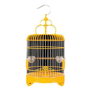 新款ABS塑钢圆笼绣眼鸟玉鸟笼芙蓉相思黄雀马料金青虎皮鸟笼多色