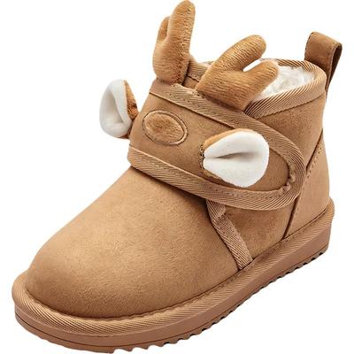 巴拉巴拉儿童学步鞋宝宝雪地靴加绒鞋子冬季新款童鞋男童女童短靴