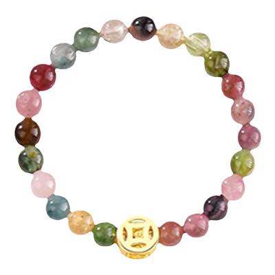 925纯银天然碧玺戒指女轻奢百搭