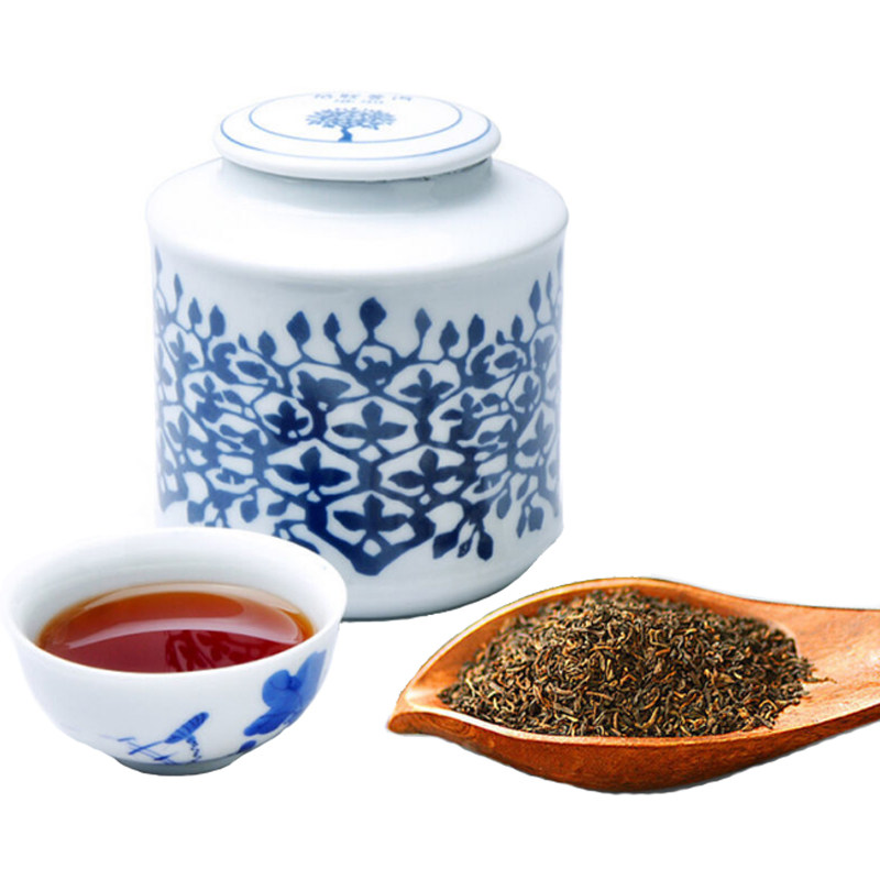 柏联普洱茶 青花系列 特级熟散茶 80g(小青花罐)礼盒装 熟普