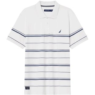 NAUTICA/诺帝卡男装夏季透气亲肤时尚条纹短袖POLO衫KO4212