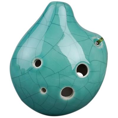 风雅陶笛6孔裂纹弯弯色釉ac