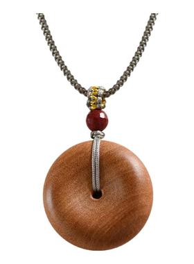 天然桃木平安扣吊坠本命年礼物