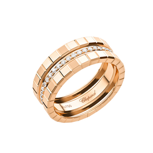 明星同款Chopard萧邦小冰块玫瑰金情侣戒指钻戒生日礼物送女友