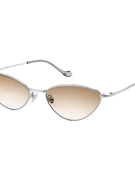 金属风窄框猫眼浅色防晒近视墨镜