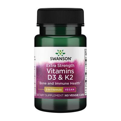 Swanson斯旺森天然维生素d3k2成人软胶囊5000IU 60粒美国进口 MK7