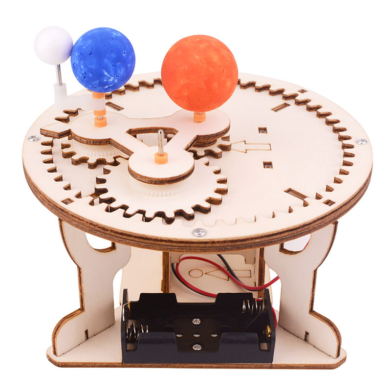 三球仪太阳月亮地球科技小发明6岁以上儿童学生diy电动日地月模型