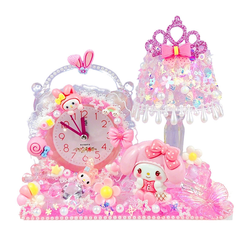 手工diy奶油胶材料包库洛卡通水晶闹钟小夜灯儿童节女孩玩具制作