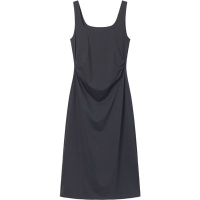 BLUE ERDOS26早春新品休闲百搭莱赛尔混纺背心式收腰褶皱连衣裙女