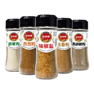 凤球唛厨房调料孜然粉味椒盐五香粉黑白胡椒粉家用小包装烧烤腌料