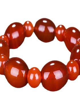 南红玛瑙桶珠情侣手链路路通