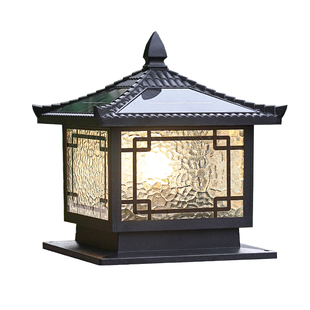 太阳能户外柱头灯防水柱子灯别墅大门立柱灯围墙新中式室外庭院灯