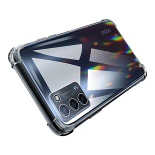 闪擎适用oppoa55手机壳5G超薄防摔边框a55s手机套气囊硅胶全透明a55保护套全包男女款新款PEMM00软壳简约创意