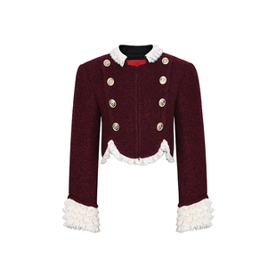 lefame拉飞姆军旅风法式名媛氛围感双排扣外套