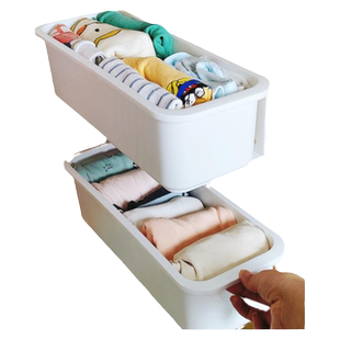 宿舍内衣收纳盒衣橱免打孔内裤袜子整理储物盒挂壁收纳架衣柜收纳