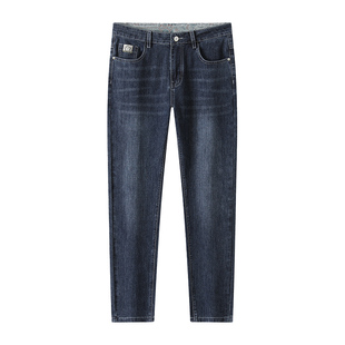 金盾牛仔裤男春秋中年男士直筒裤宽松弹力棉质商务休闲爸爸长裤子