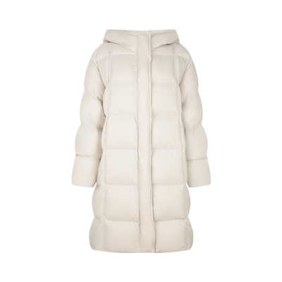 高充绒量保暖防寒白色连帽羽绒服