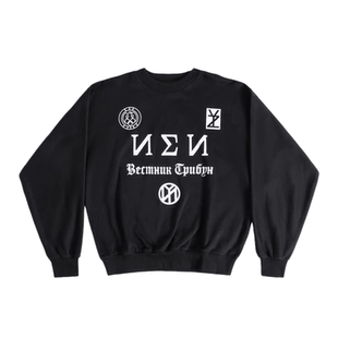 Kanye侃爷演唱会周边Gosha俄文字母标语Logo美式休闲宽松圆领卫衣