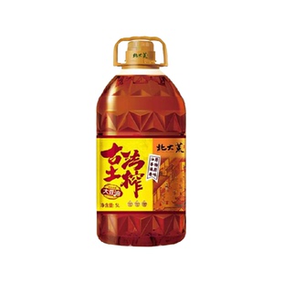 北大荒古法土榨非转基因三级大豆油5L家用家庭桶装