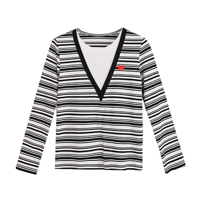 MieleKohler新款假两件长袖T恤女