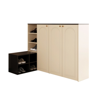 法式复古转角鞋柜收纳柜一体靠墙进门玄关柜室内储物柜客厅置物柜