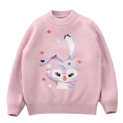 秋冬季女童100%纯山羊绒针织衫