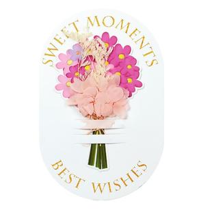 大角色贺卡见花则喜diy创意干花生日贺卡高级感立体实物配件小卡片小学生感恩节祝福卡代写留言卡书写送礼卡