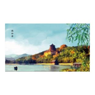 此时此地 水彩北京明信片手绘原创高端印刷纪念卡片 套装12张入