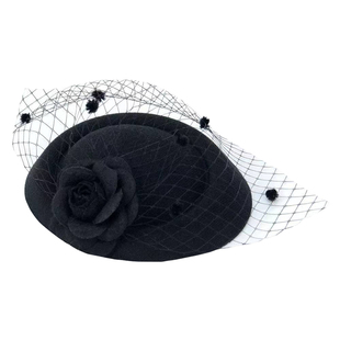 复古赫本风网纱礼帽发夹女万圣节暗黑头饰cos哥特式新娘装扮发饰