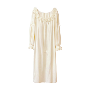 BIEN海岛绒睡裙女秋冬季薄绒公主风家居服可外穿带胸垫2025年新款