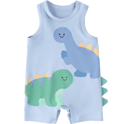 婴儿衣服夏季薄款无袖外出爬爬服