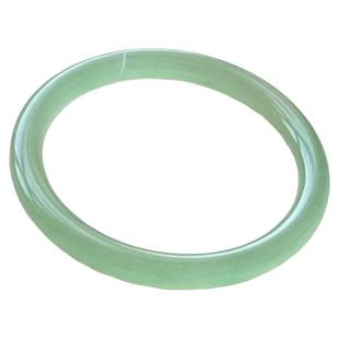 天然东陵玉手镯圆条冰果冻湖水绿镯子晴水绿玉镯轻奢学生媳妇细款