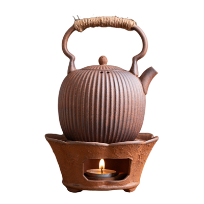 陶迷提梁壶酒精蜡烛温茶炉套装