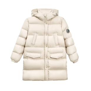 古古家童装2025冬女童超厚超蓬松保暖90白鹅绒三防长款羽绒服外套